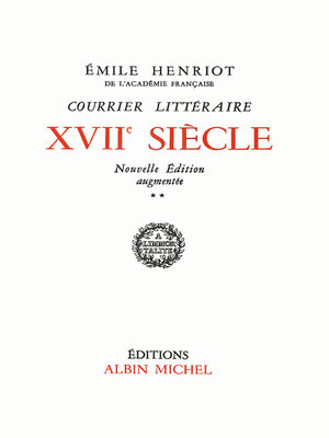 cover image of Courrier littéraire, dix-septième siècle--tome 2